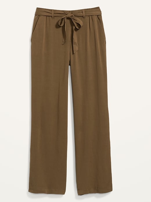 View large product image 1 of 3. High-Waisted Tie-Belt Soft Pants