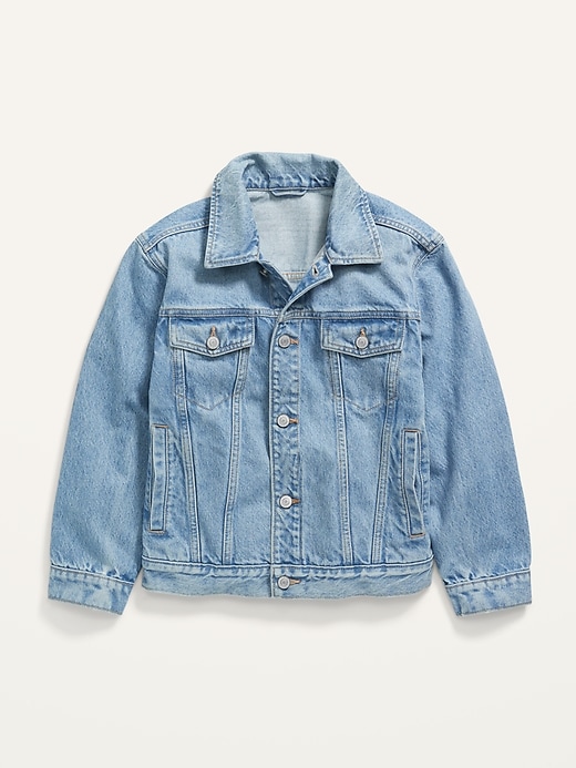 View large product image 1 of 2. Gender-Neutral Oversized Jean Trucker Jacket for Kids