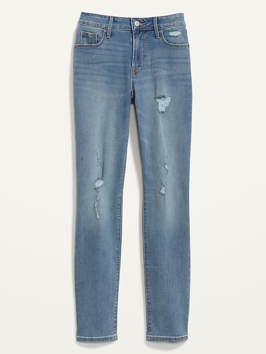 Image number 4 showing, High-Waisted Power Slim Straight Ripped Jeans