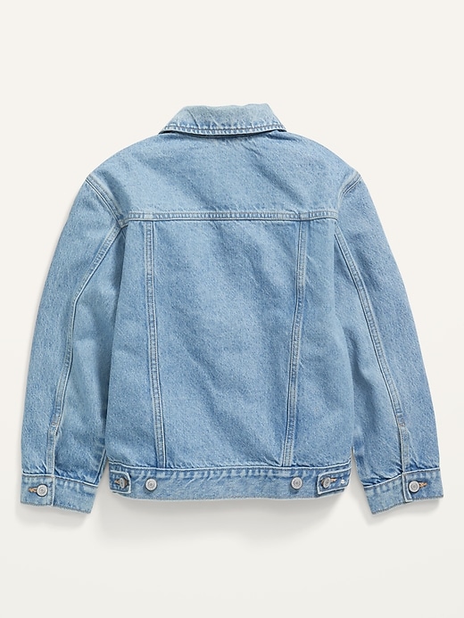 View large product image 2 of 2. Gender-Neutral Oversized Jean Trucker Jacket for Kids