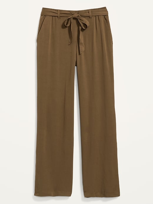 View large product image 2 of 3. High-Waisted Tie-Belt Soft Pants