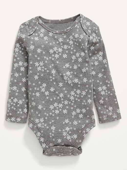 View large product image 1 of 3. Unisex Long-Sleeve Printed Bodysuit for Baby