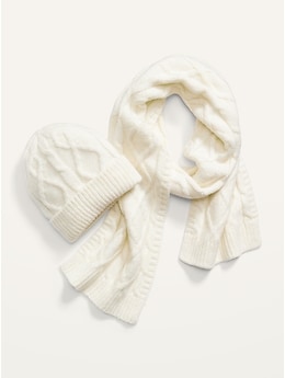 2-Pack Cable-Knit Beanie And Scarf Set For Women | Old Navy