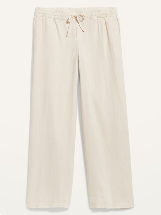 Image number 3 showing, Mid-Rise Linen-Blend Pants for Women