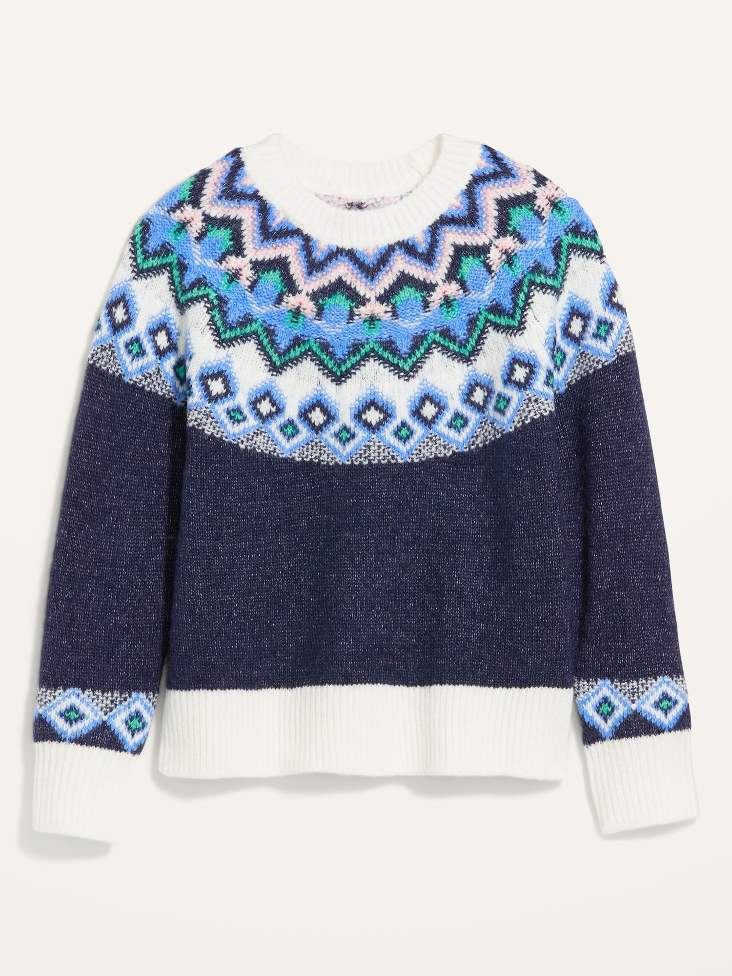 Crew Neck Fair Isle Sweater for Women | Old Navy