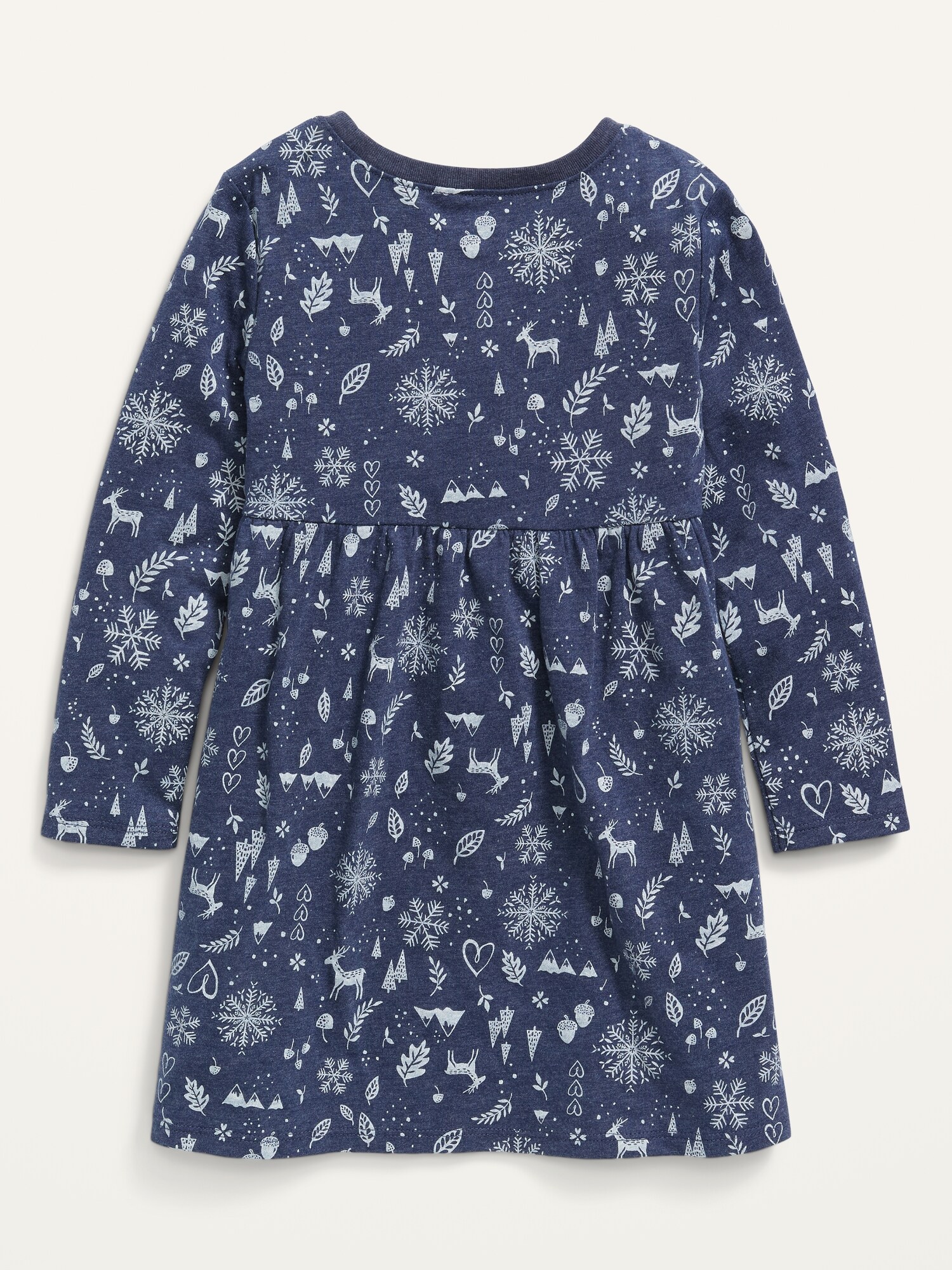 Fit & Flare Long-Sleeve Jersey Dress for Toddler Girls | Old Navy