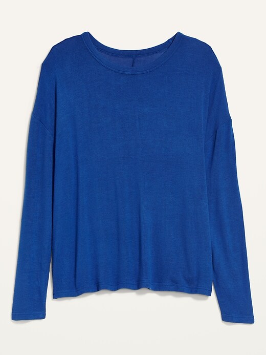 Image number 4 showing, Long-Sleeve Oversized Crew-Neck Tee for Women