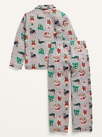 View large product image 3 of 4. Gender-Neutral Matching Flannel Pajama Set For Kids