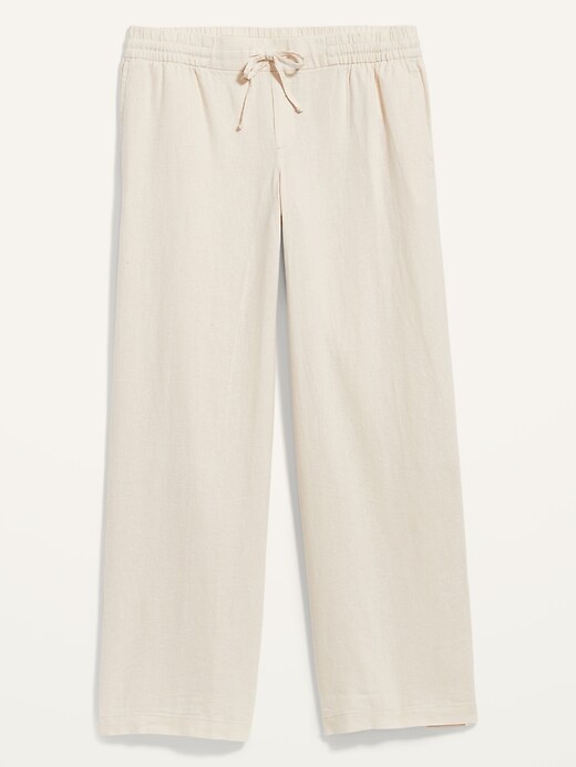 Image number 1 showing, Mid-Rise Linen-Blend Pants for Women