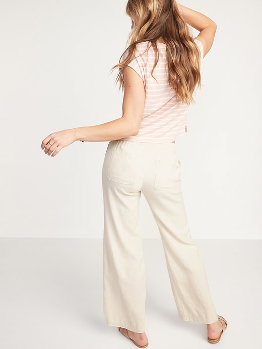 Mid-Rise Linen-Blend Pants for Women