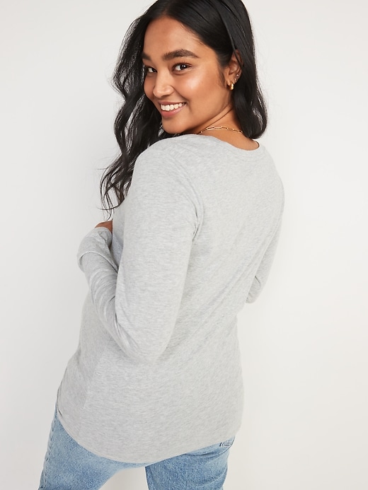 Image number 2 showing, Maternity Long-Sleeve Twist-Front Easy T-Shirt