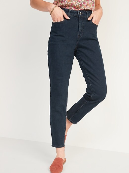 Image number 5 showing, High-Waisted O.G. Straight Dark Wash Jeans for Women