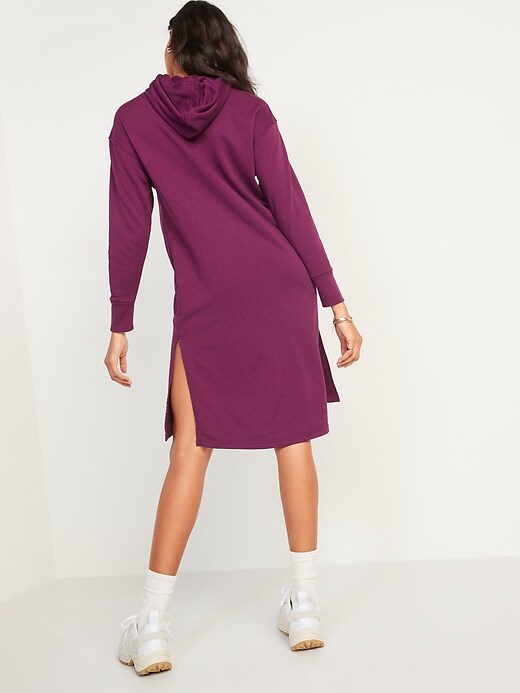 Image number 6 showing, Loose Hooded Sweatshirt Shift Dress for Women