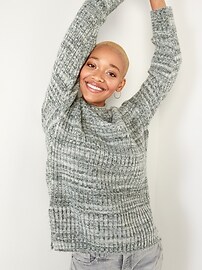 Mock-Neck Rib-Knit Tunic Sweater for 