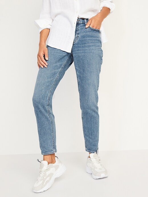 Image number 5 showing, Mid-Rise Medium-Wash Boyfriend Jeans for Women