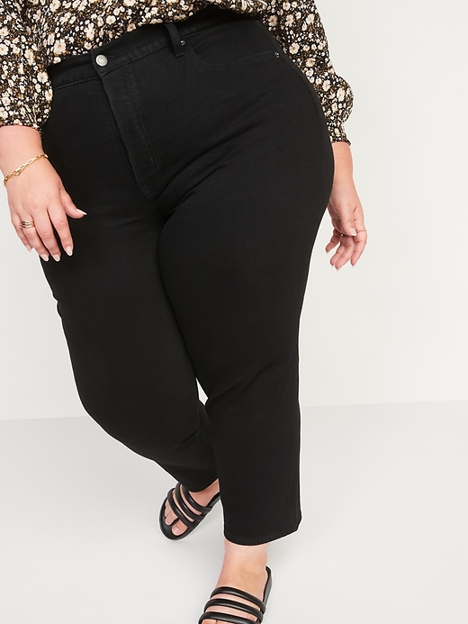 Image number 7 showing, Curvy High-Waisted OG Straight Black Ankle Jeans for Women