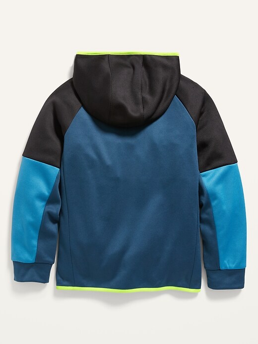 View large product image 2 of 2. Techie Fleece Color-Block Quarter-Zip Hoodie for Boys