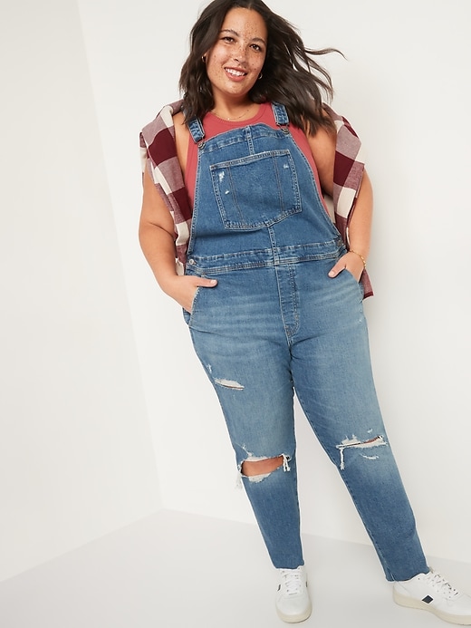Image number 7 showing, O.G. Workwear Ripped Jean Overalls for Women