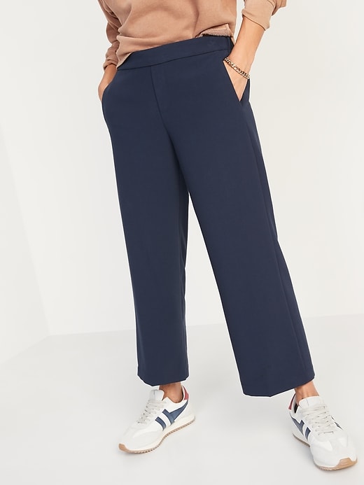 Image number 3 showing, Mid-Rise Pull-On Wide-Leg Pants