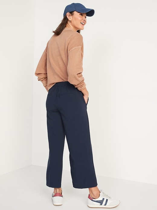 Image number 4 showing, Mid-Rise Pull-On Wide-Leg Pants