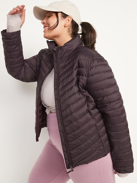 Image number 7 showing, Water-Resistant Narrow-Channel Packable Puffer Jacket for Women