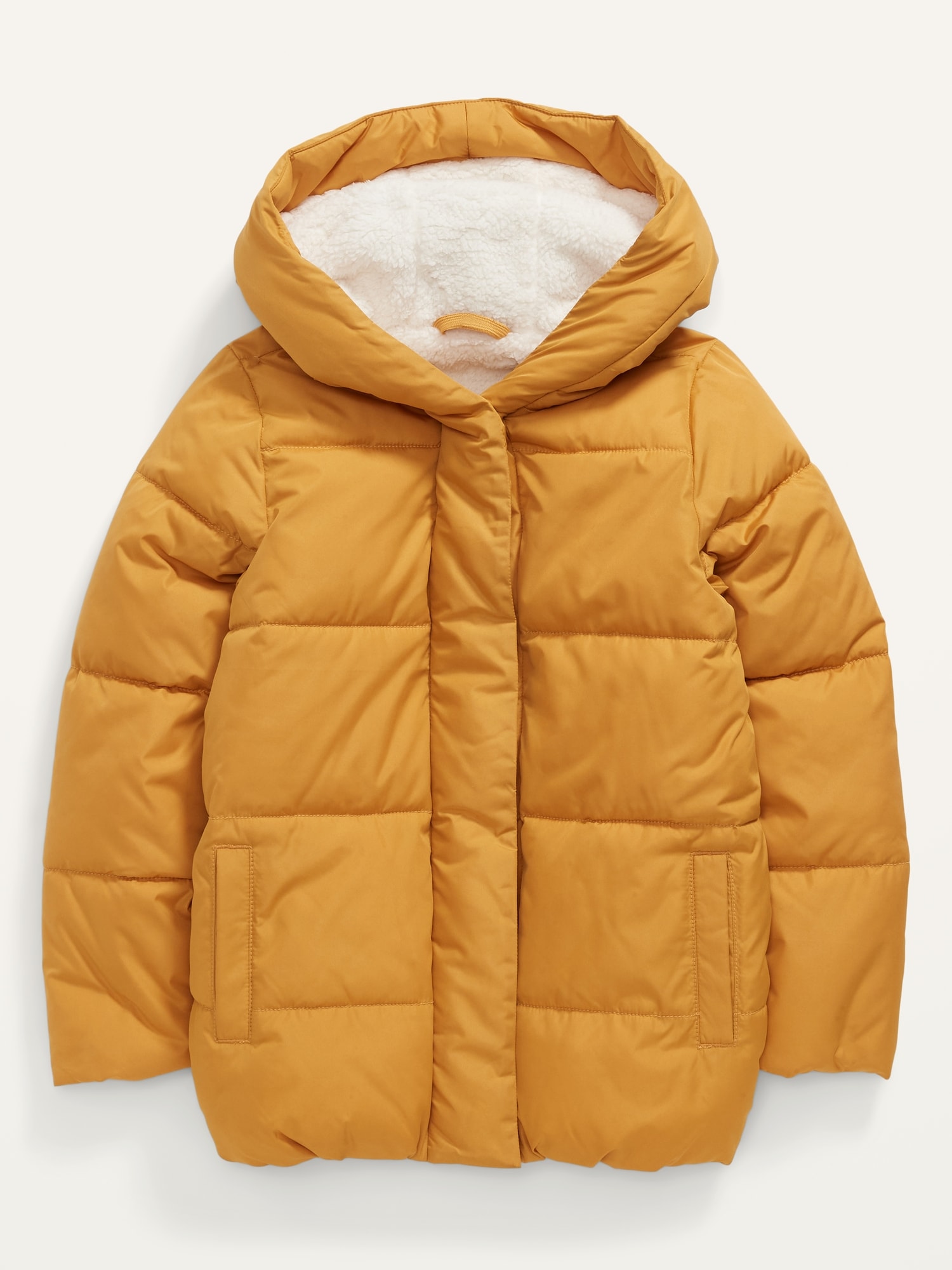 Sherpa Hooded Puffer Jacket for Girls | Old Navy