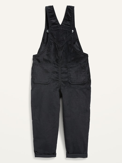 View large product image 2 of 2. Slouchy Straight Velvet Overalls for Toddler Girls