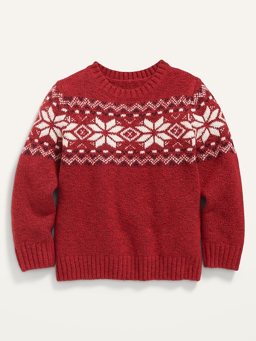 Unisex Fair Isle Crew-Neck Sweater for Toddler | Old Navy