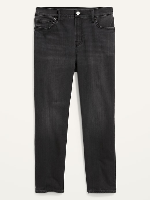 Image number 4 showing, Mid-Rise Built-In Warm Black-Wash Boyfriend Jeans