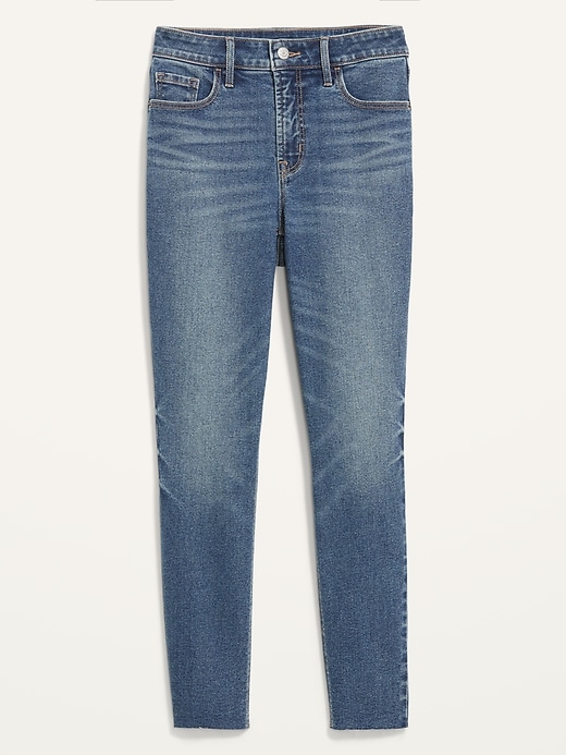 Image number 4 showing, High-Waisted Rockstar Super-Skinny Cut-Off Ankle Jeans