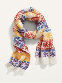 Printed Sweater-Knit Scarf For Women