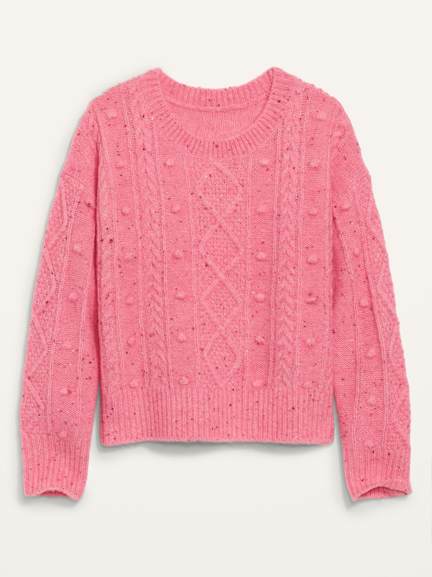 Speckled Cable-Knit Popcorn Sweater for Women | Old Navy