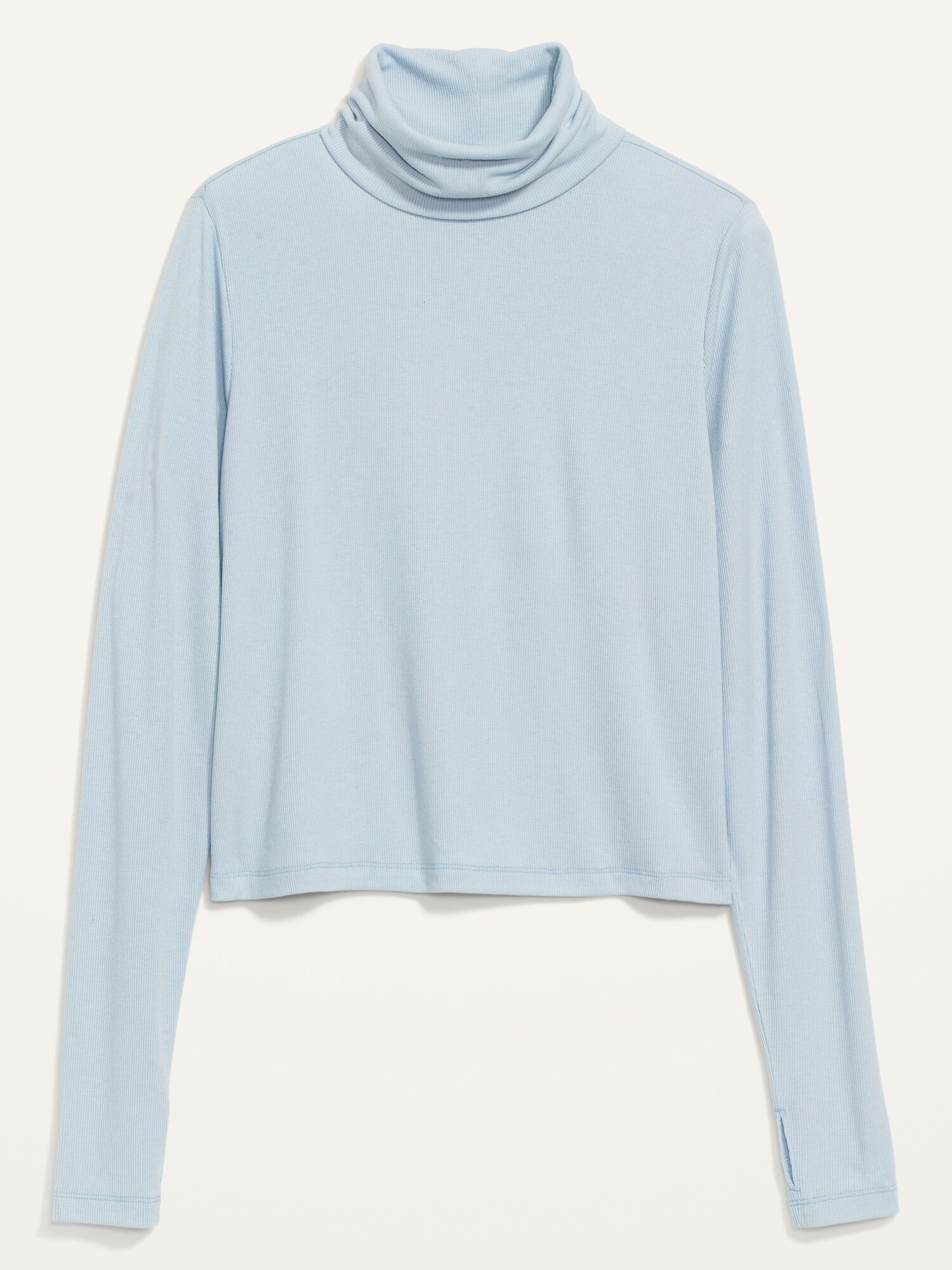 Blue turtleneck store crop top