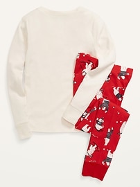 View large product image 3 of 4. Matching Holiday Graphic Gender-Neutral Snug-Fit Pajama Set For Kids
