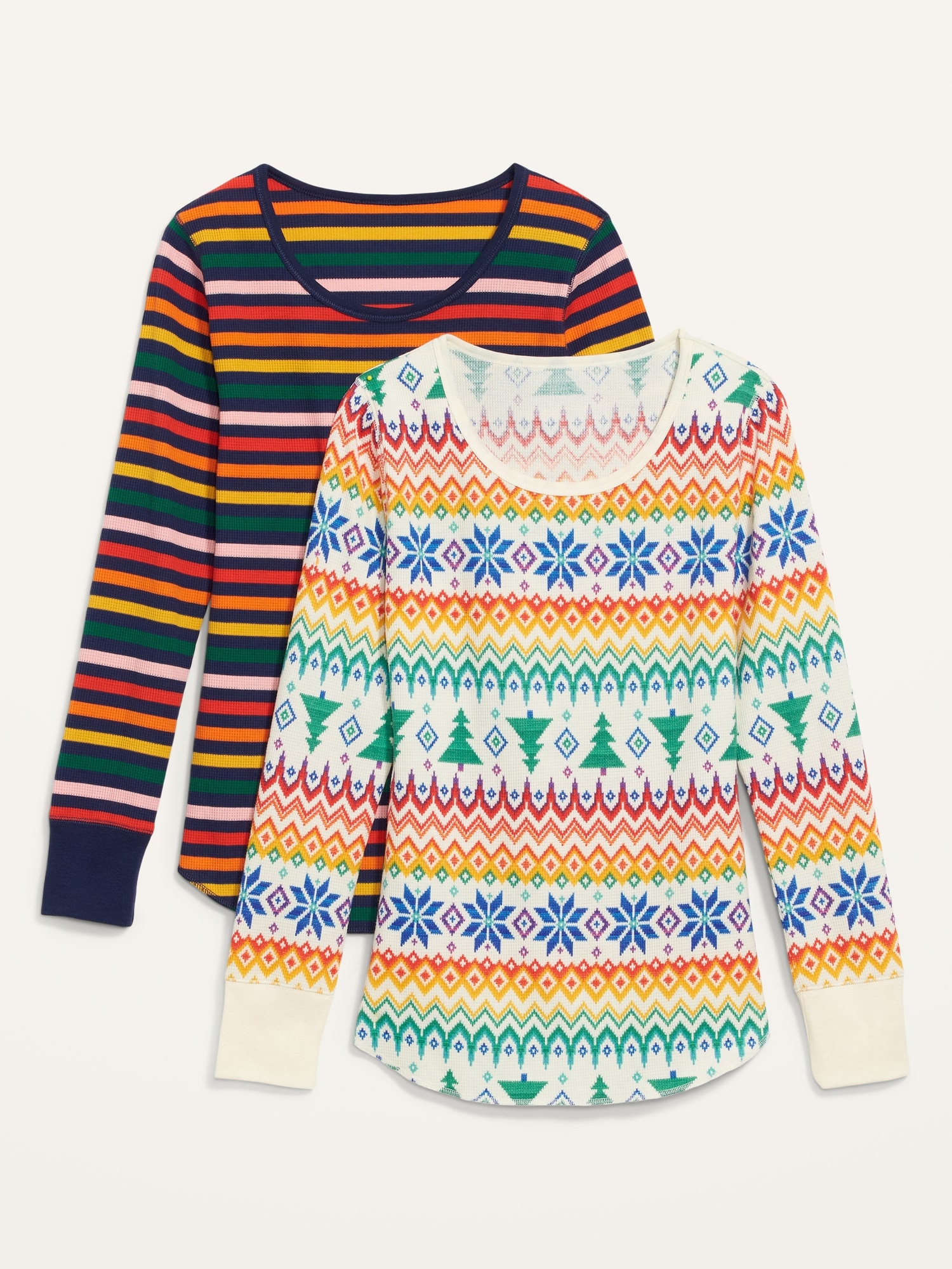 Old Navy Matching Printed Thermal-Knit Long-Sleeve Pajama Top, 21 Pretty  Rainbow Gifts From Old Navy For Anyone Whose Favourite Colour Is All of  Them