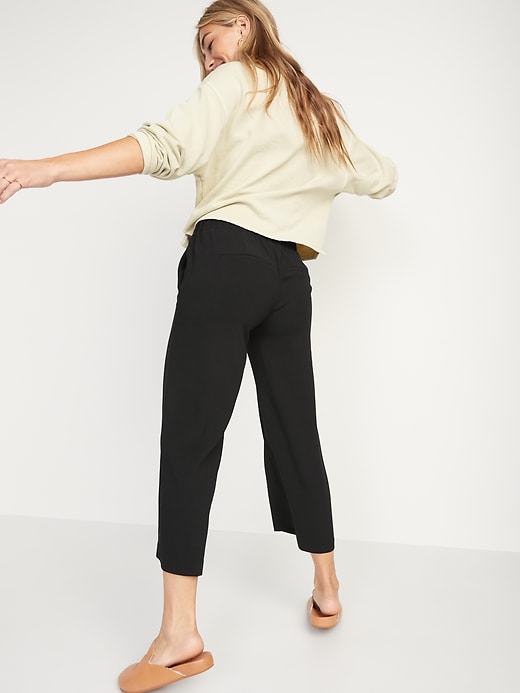 Image number 4 showing, Mid-Rise Pull-On Wide-Leg Pants