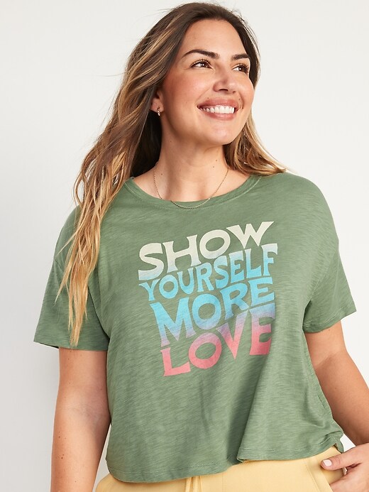 Oldnavy Loose Graphic Crop T-Shirt for Women