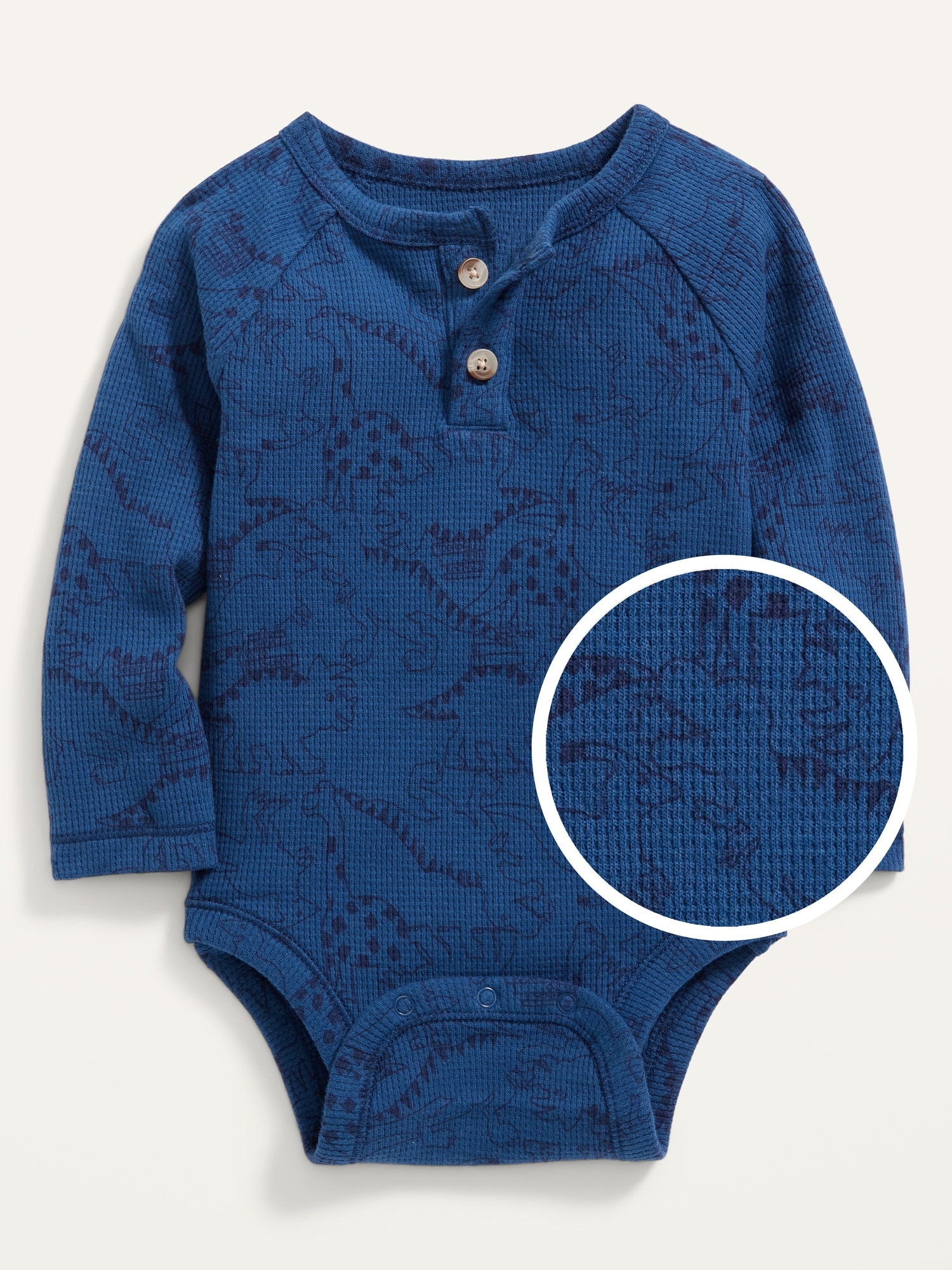 Unisex Henley Thermal Bodysuit For Baby