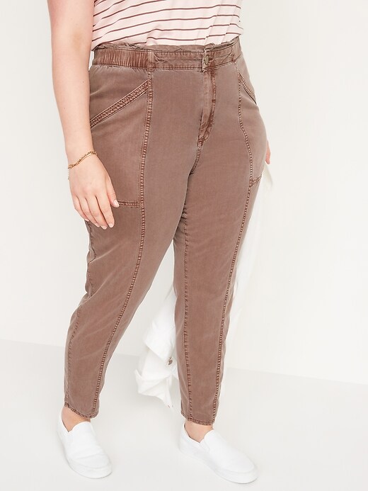 Image number 6 showing, High-Waisted Garment-Dyed Utility Pants for Women