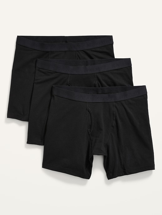 View large product image 1 of 2. 3-Pack Soft-Washed Boxer Briefs -- 6.25-inch inseam