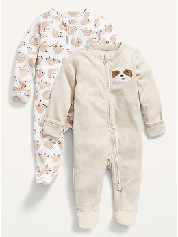 Unisex 2-Pack Sleep & Play Footed One-Piece for Baby