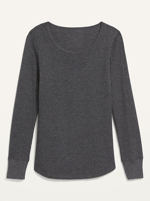 Image number 4 showing, Long-Sleeve Scoop-Neck Thermal Pajama T-shirt