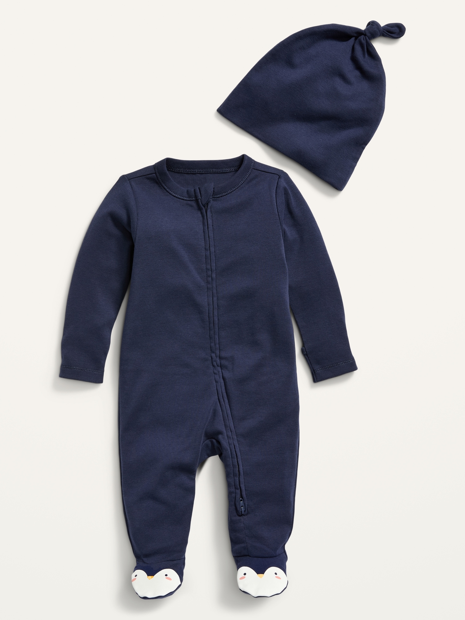 Unisex Sleep & Play Footed OnePiece and Beanie Set for Baby Old Navy