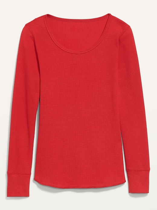 Image number 4 showing, Long-Sleeve Scoop-Neck Thermal Pajama T-shirt