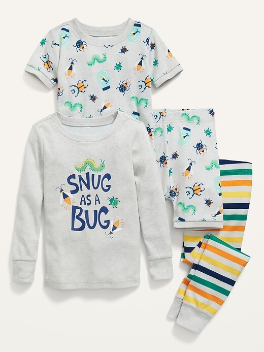 View large product image 1 of 2. Unisex 4-Piece "Snug as a Bug" Pajama Set for Toddler & Baby