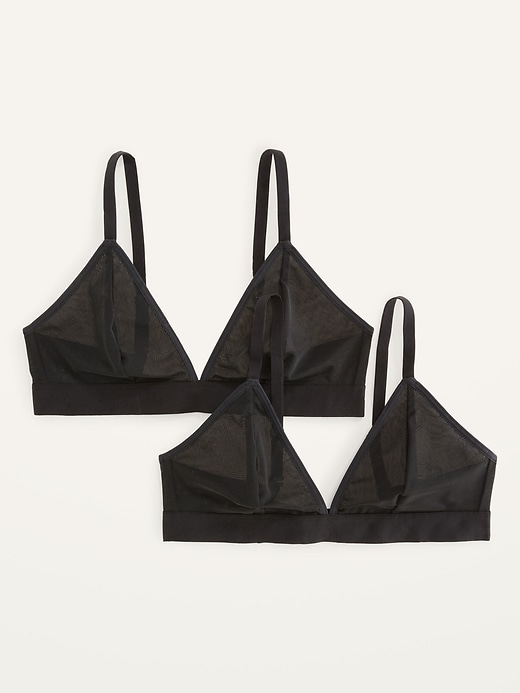 View large product image 1 of 3. V-Neck Mesh Bralette Top 2-Pack