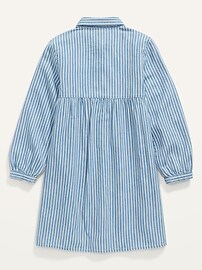 View large product image 3 of 3. Striped Button-Front Jean Shirt Dress for Girls