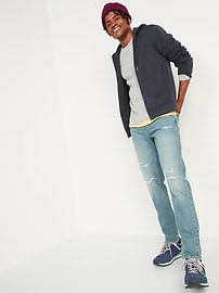 Relaxed Slim Taper Built-In Flex Ripped Jeans for Men