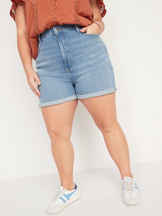 Image number 7 showing, Higher High-Waisted O.G. Straight Jean Shorts for Women -- 3-inch inseam