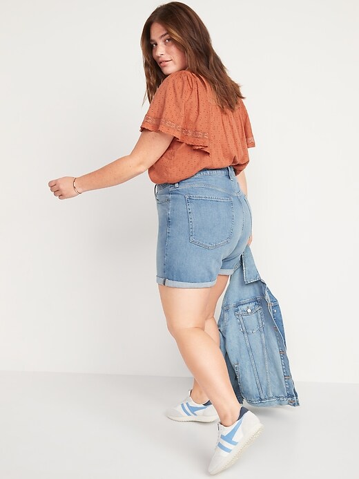 Image number 8 showing, Higher High-Waisted O.G. Straight Jean Shorts for Women -- 3-inch inseam